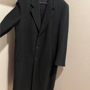 Nordstrom Vintage Black Wool Pea Coat Men's L or Women's Oversized XL